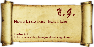Noszticzius Gusztáv névjegykártya